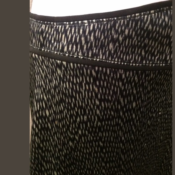 ZAC POSEN Pencil Skirt Geo Print Black Gray Piping Straight Dot Brushed High W - Picture 4 of 7